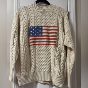 Pink pineapple Cable Flag Sweater pit to pit 22 size M/L (mix7)
